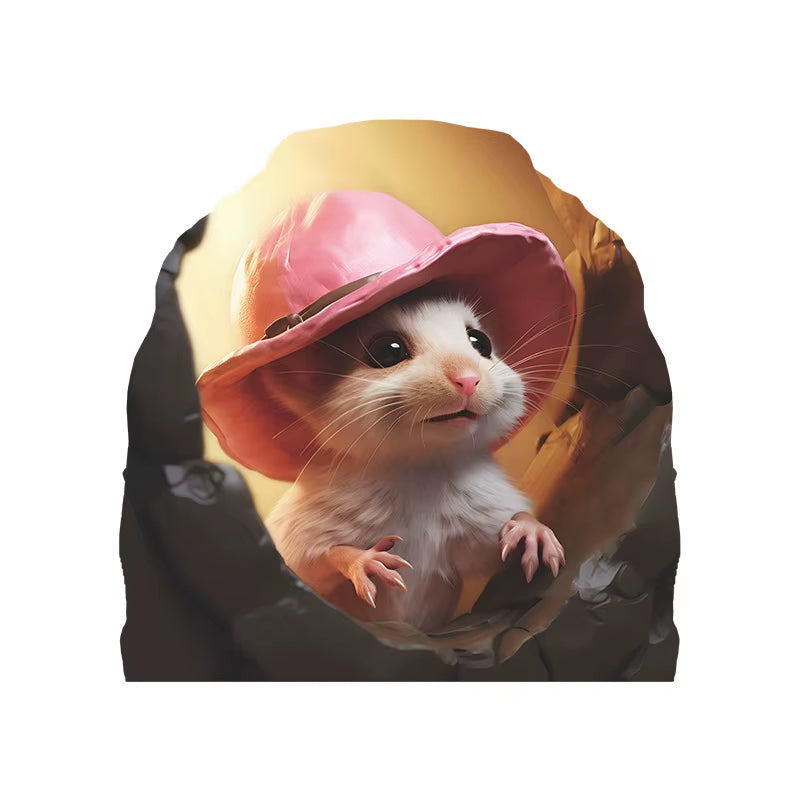 Cartoon Cute Little Mouse Hole Wall Stickers Kids Room Decoration PVC DIY Bedroom Mural Mous Reading Cooking Home Decor Declas