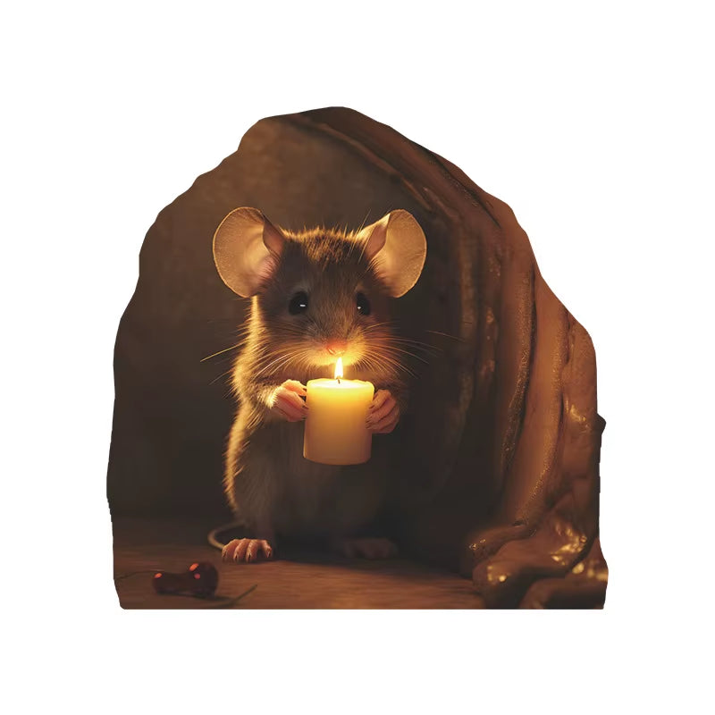 Cartoon Cute Little Mouse Hole Wall Stickers Kids Room Decoration PVC DIY Bedroom Mural Mous Reading Cooking Home Decor Declas