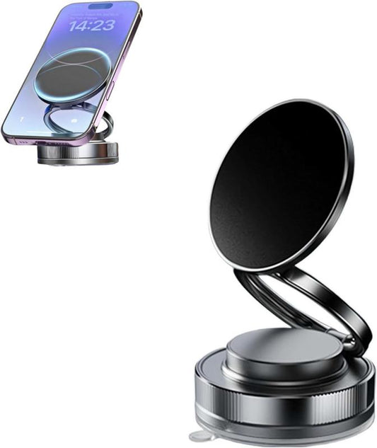 Upgraded Magnetic Car Phone Holder, Suction Cup Phone Mount, 360° Adjustable,Srong Magnet,Foldable and Portable Design,Perfect for Cars, Glass, Gyms, and Other Smooth Surfaces, Easy Installation & Single-Handed Access