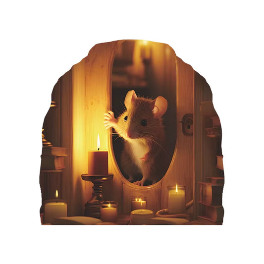 Cartoon Cute Little Mouse Hole Wall Stickers Kids Room Decoration PVC DIY Bedroom Mural Mous Reading Cooking Home Decor Declas